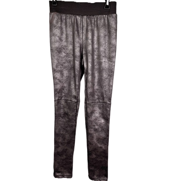 INC International Concepts Faux Leather Stretch Metallic Leggings Brown Size M - Picture 2 of 10